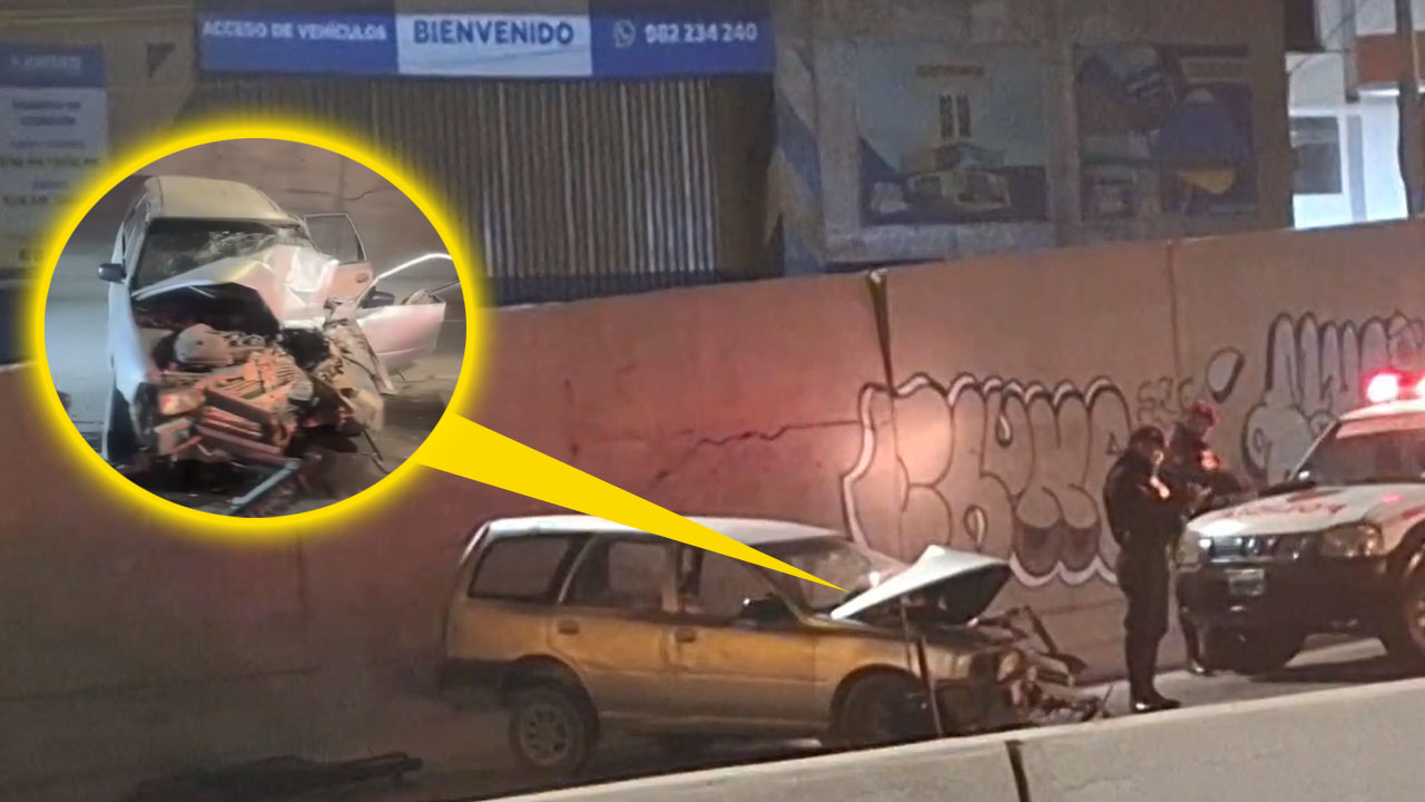 Choque múltiple en la Variante de Uchumayo dejó tres heridos y generó congestión vehicular